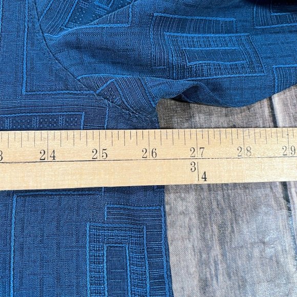 Tommy Bahama 100% Silk Hawaiian Short Sleeve Button Shirt XL Blue Geometric Camp - Picture 5 of 7